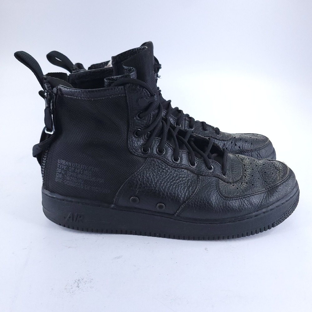 Nike SF Air Force 1 Mid Triple Black Mens Size 10.5 917753-005 Special Field AF1